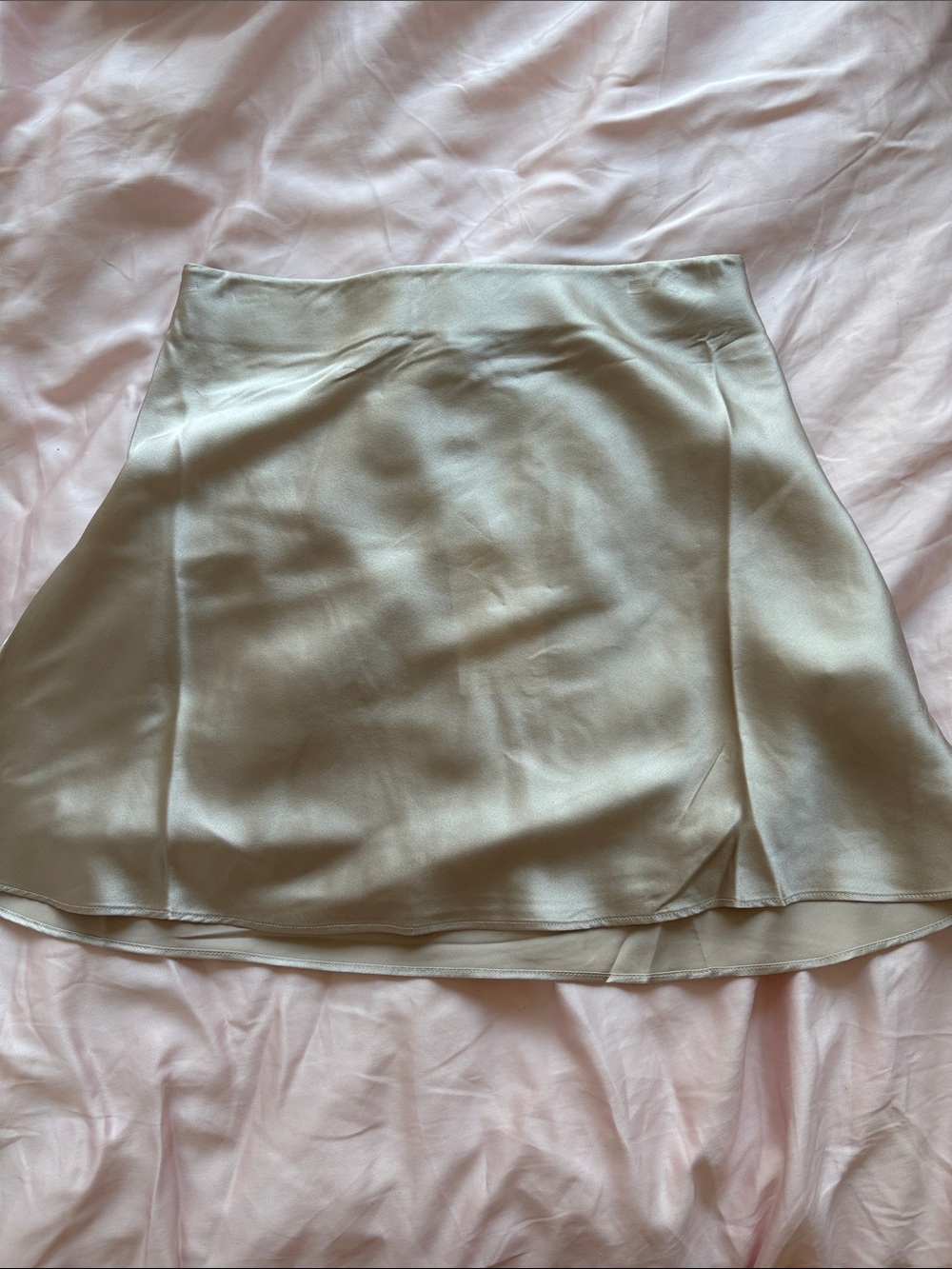 NWT 100% mulberry silk mini skirt champagne color